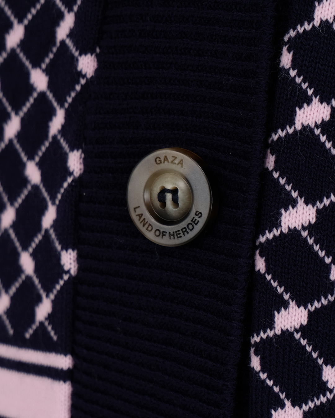 Keffiyeh Pattern Cardigan Pink