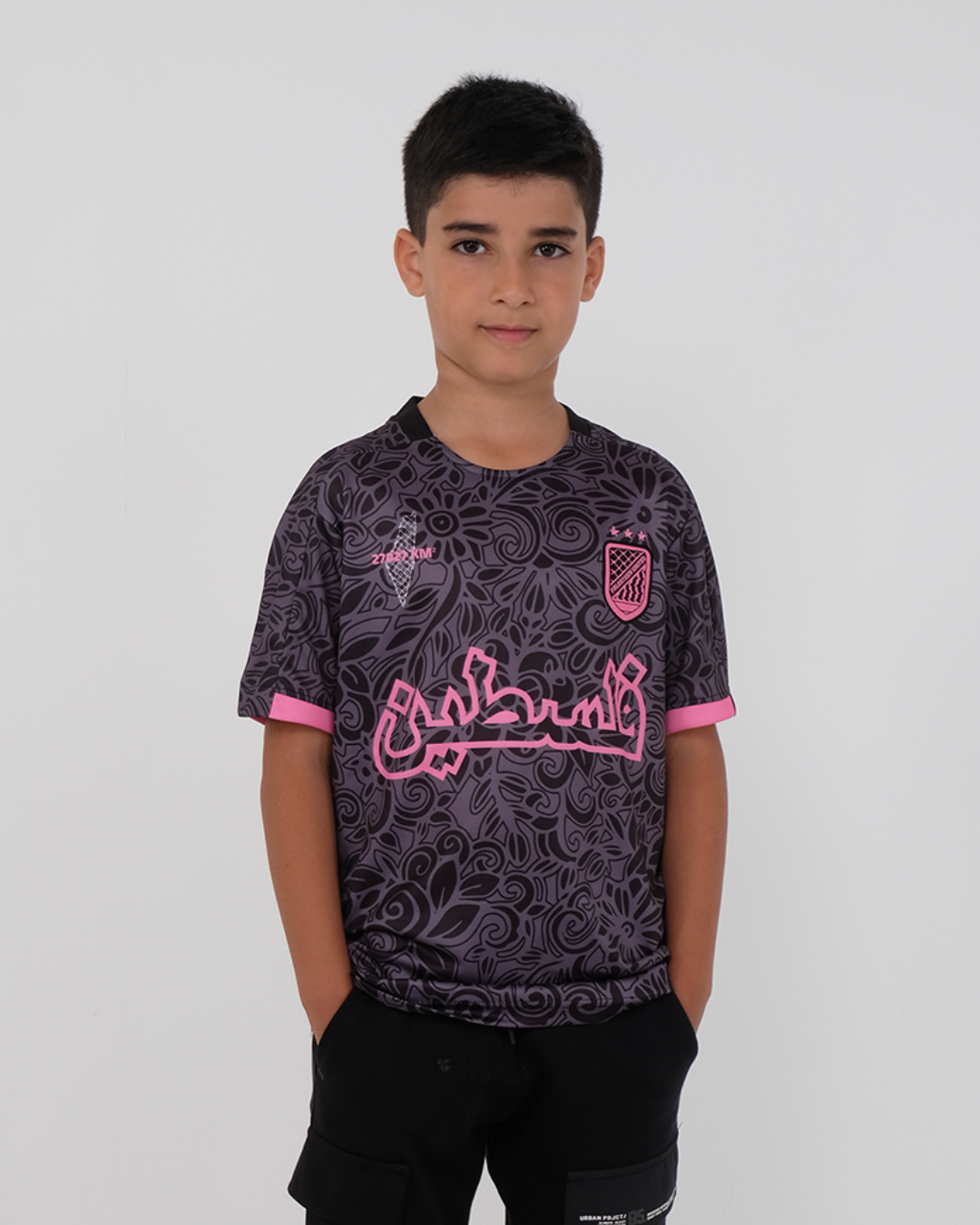 Children's Pink Grey Football Jersey - Unisex