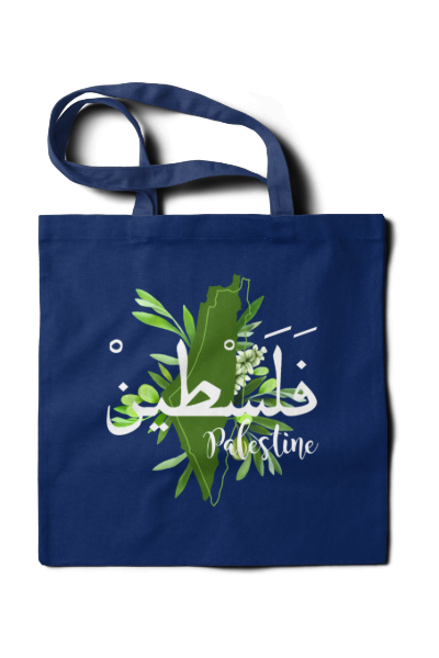 Olive Map Navy Tote Bag