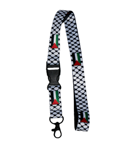 “PALESTINE FLAG KEFFIYEH PRINT REVERSIBLE LANYARD/KEYCHAIN”