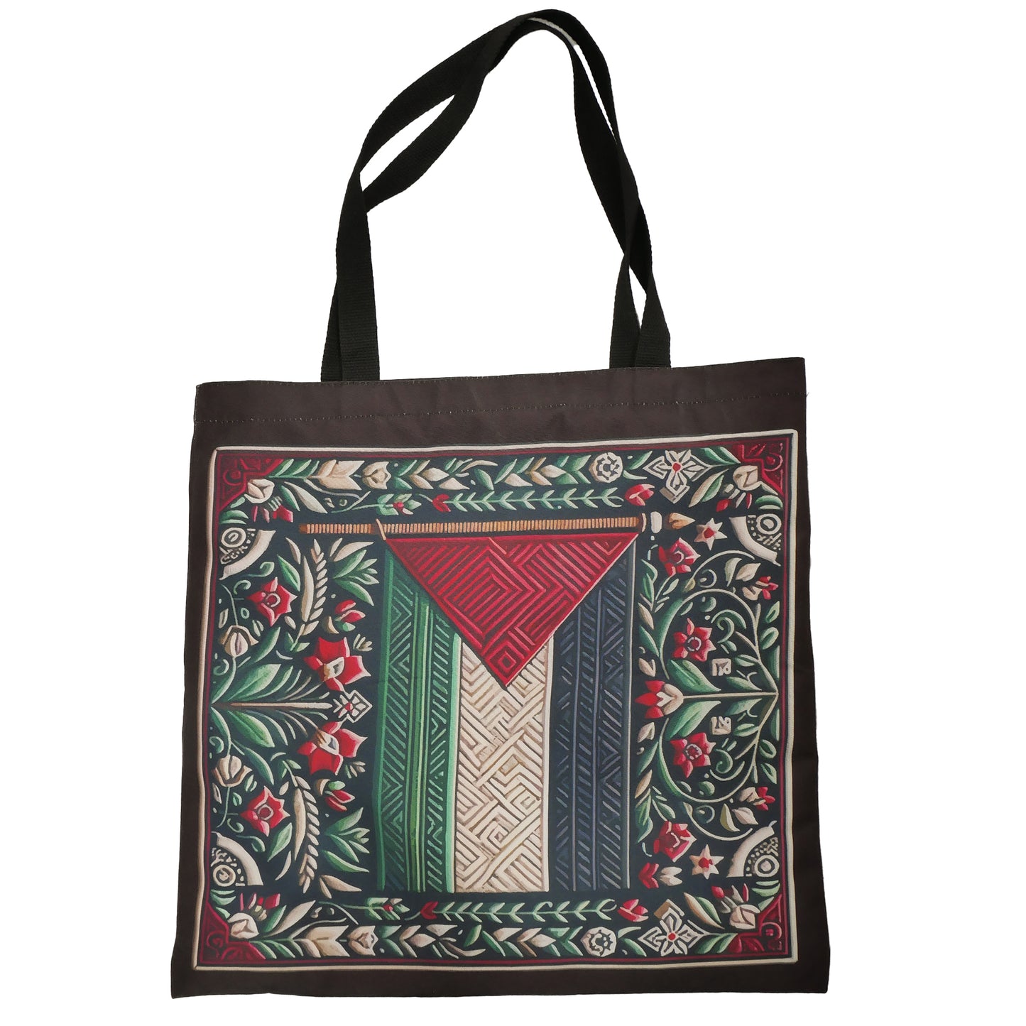 Palestine Flag Print Tote bag In Embroidery Look