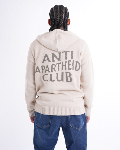 Anti Apartheid Club Beige Knitted Zipper