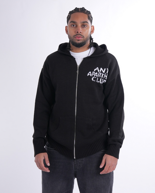 Anti Apartheid Club Black Knitted Zipper