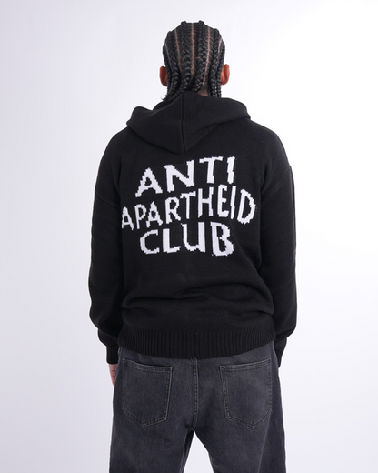 Anti Apartheid Club Black Knitted Zipper