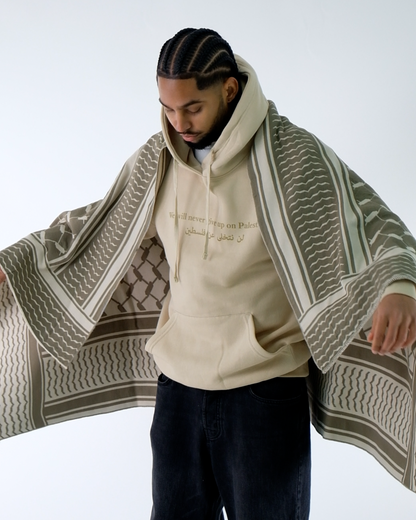 Keffiyeh Beige Knitted Blanket