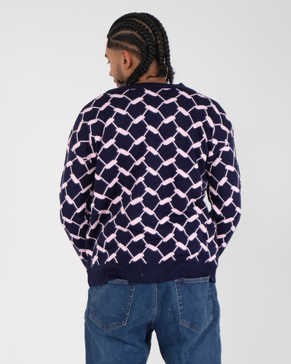 Keffiyeh Cardigan Pink