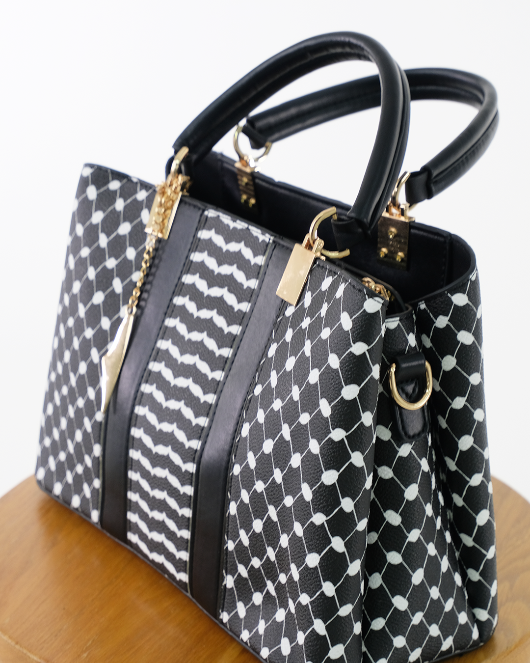 Palestine Black Keffiyeh Handbag