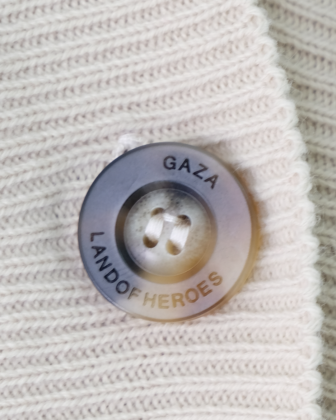 Keffiyeh Pattern Cardigan Beige