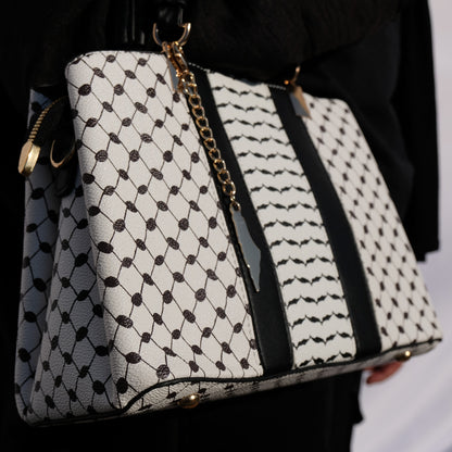 Palestine White Keffiyeh Handbag