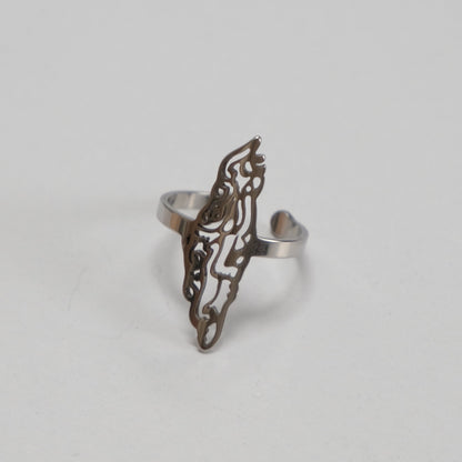 Arabic Calligraphy Palestine Map Ring