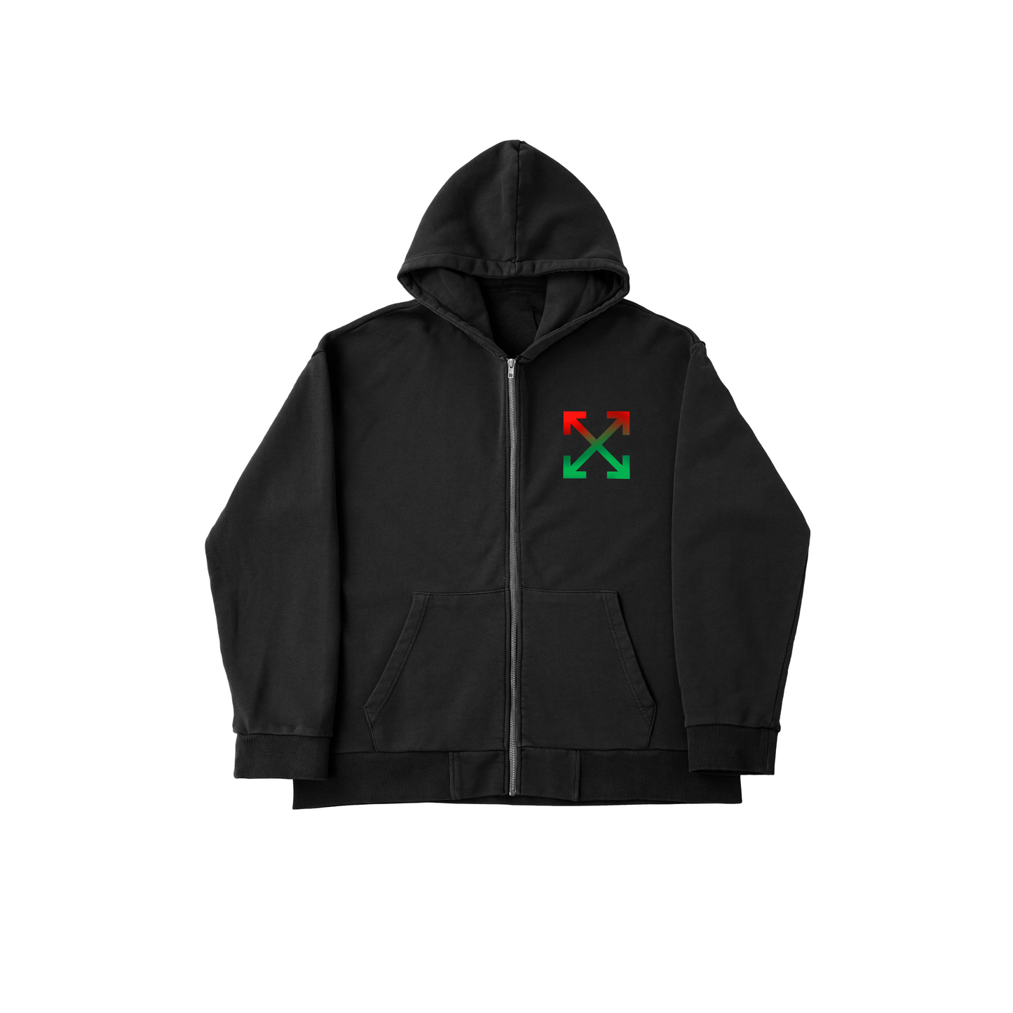 Gradient Cross Zipper Hoodie