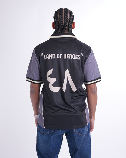 Collared Palestine Football Jersey Grey - Unisex