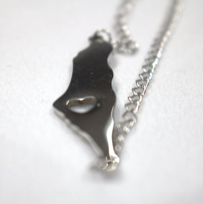 BRACELET PALESTINE OUTLINE WITH HEART