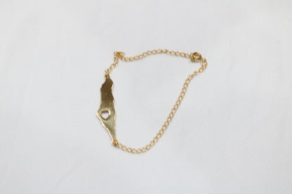 BRACELET PALESTINE OUTLINE WITH HEART