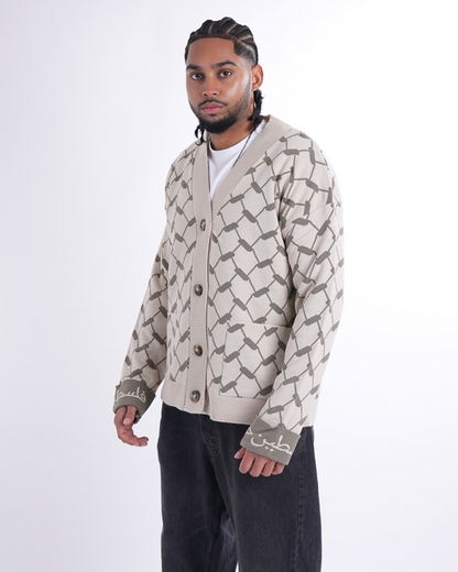 Keffiyeh Cardigan Beige