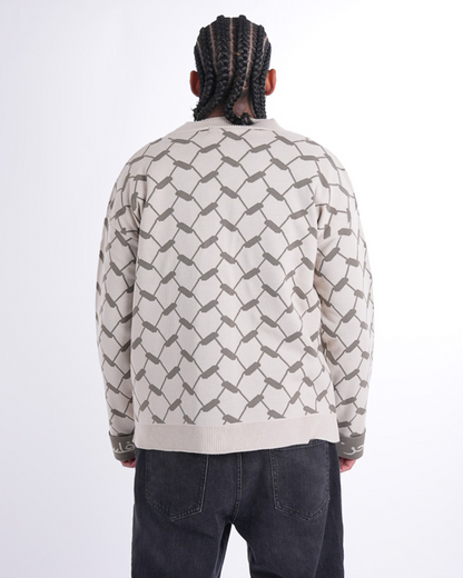 Keffiyeh Cardigan Beige