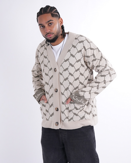 Keffiyeh Cardigan Beige