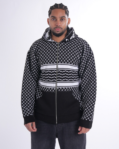 Keffiyeh Black Knitted Zipper