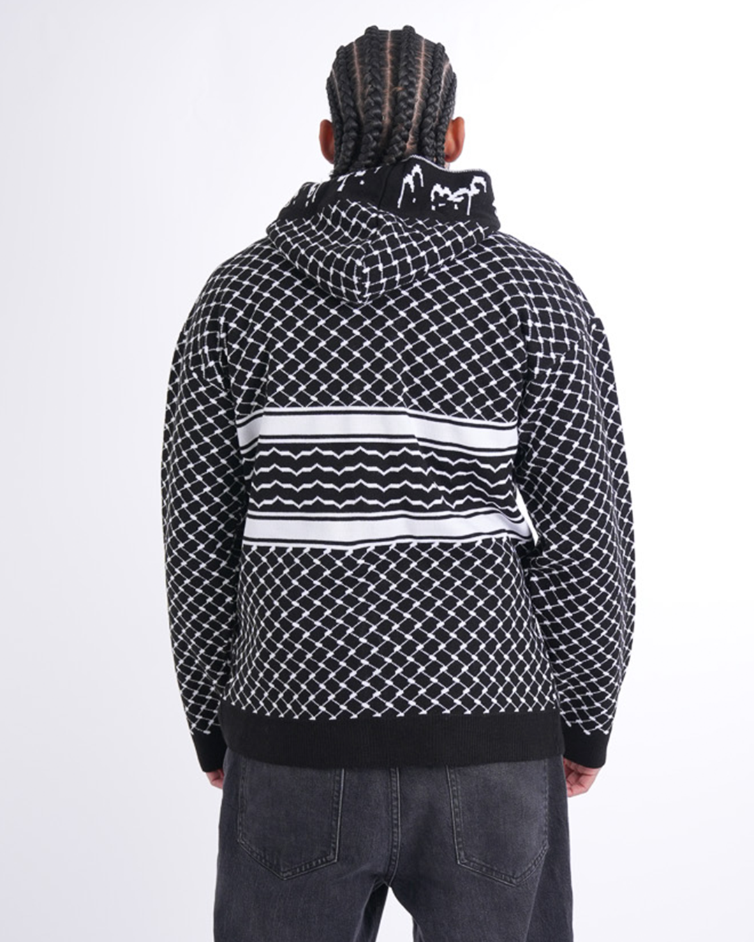 Keffiyeh Black Knitted Zipper