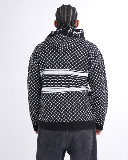 Keffiyeh Black Knitted Zipper