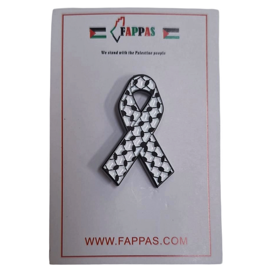 KEFFIYEH RIBBON PIN BADGE – ENAMEL