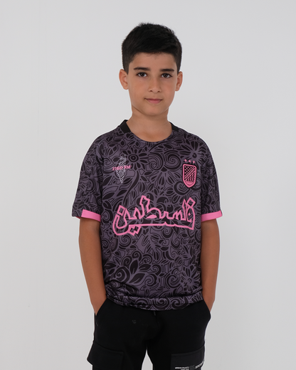 Children's Pink Grey Football Jersey - Unisex