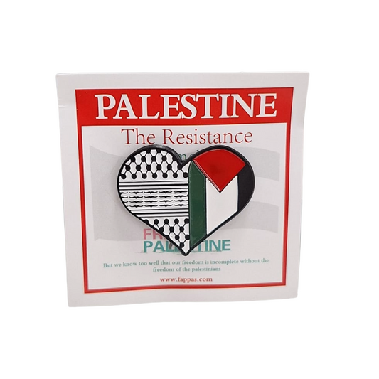 Love Heart Palestine Keffiyeh Enamel Pin