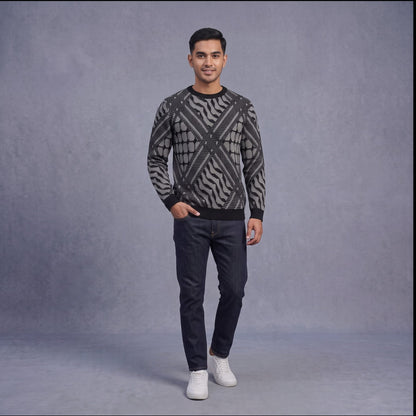 Raised Stitch Keffiyeh Knitted Jumper - Unisex