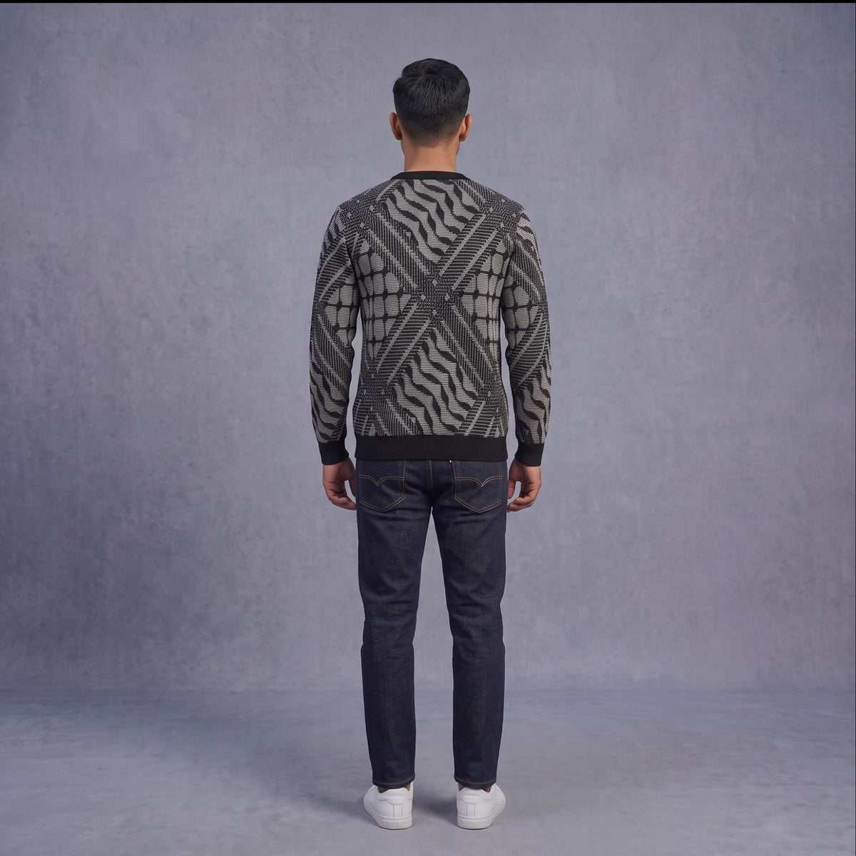 Raised Stitch Keffiyeh Knitted Jumper - Unisex