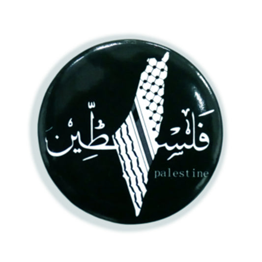 BLACK “PALESTINE MAP” BADGE