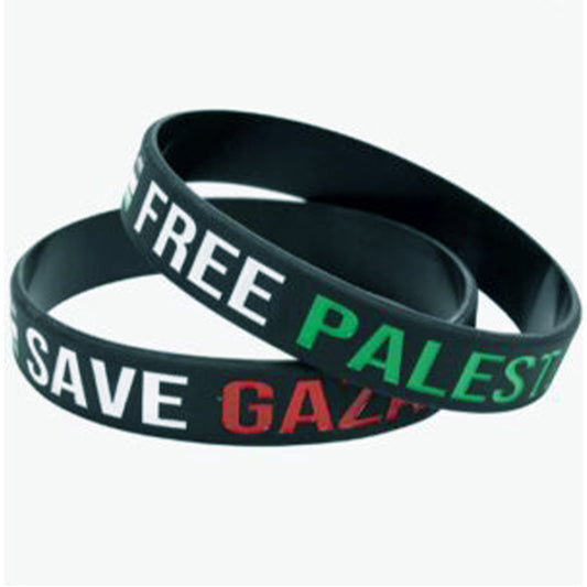 BLACK “SAVE GAZA, SAVE PALESTINE ” WRISTBAND