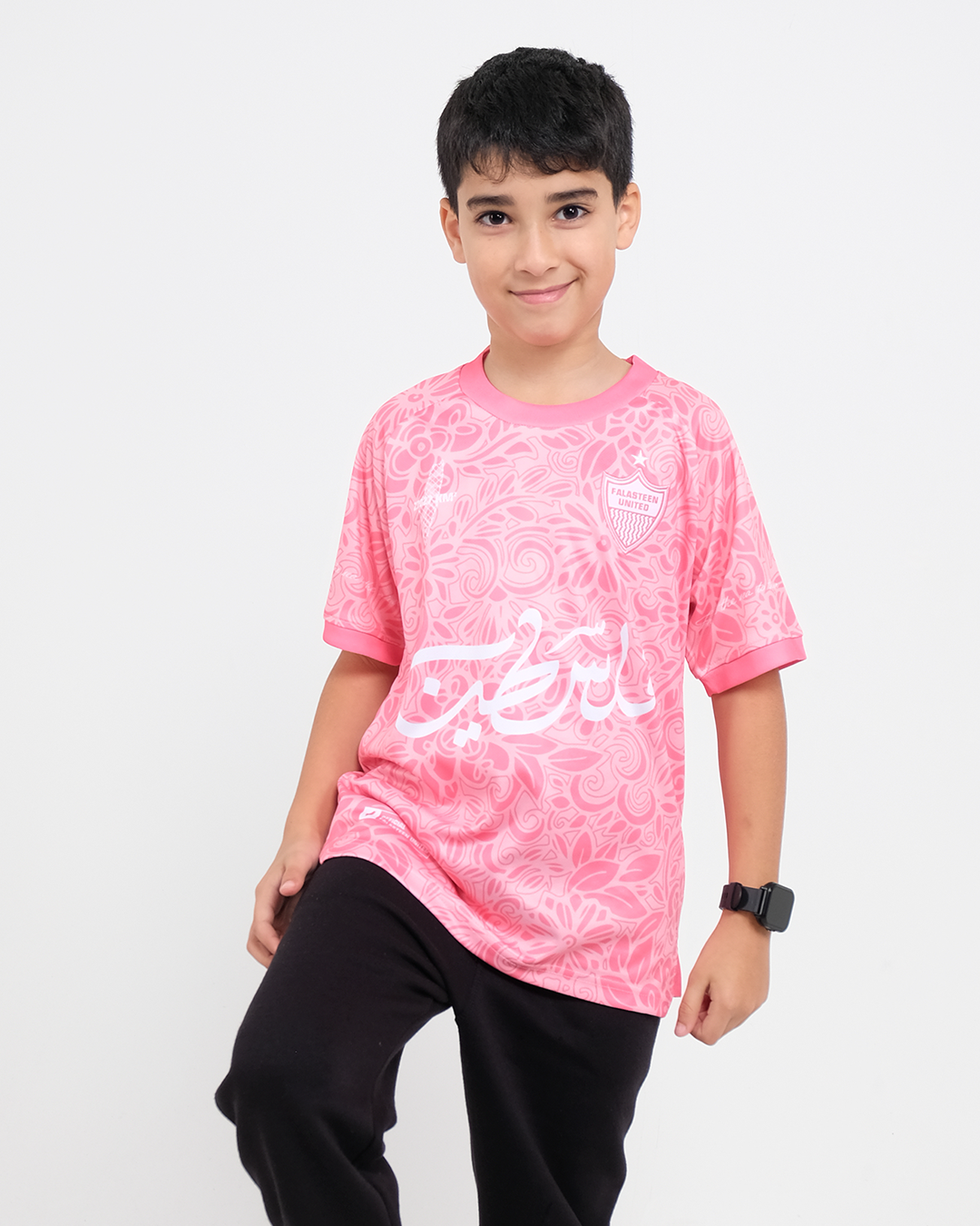 Children's Pink Floral Football Jersey - Unisex