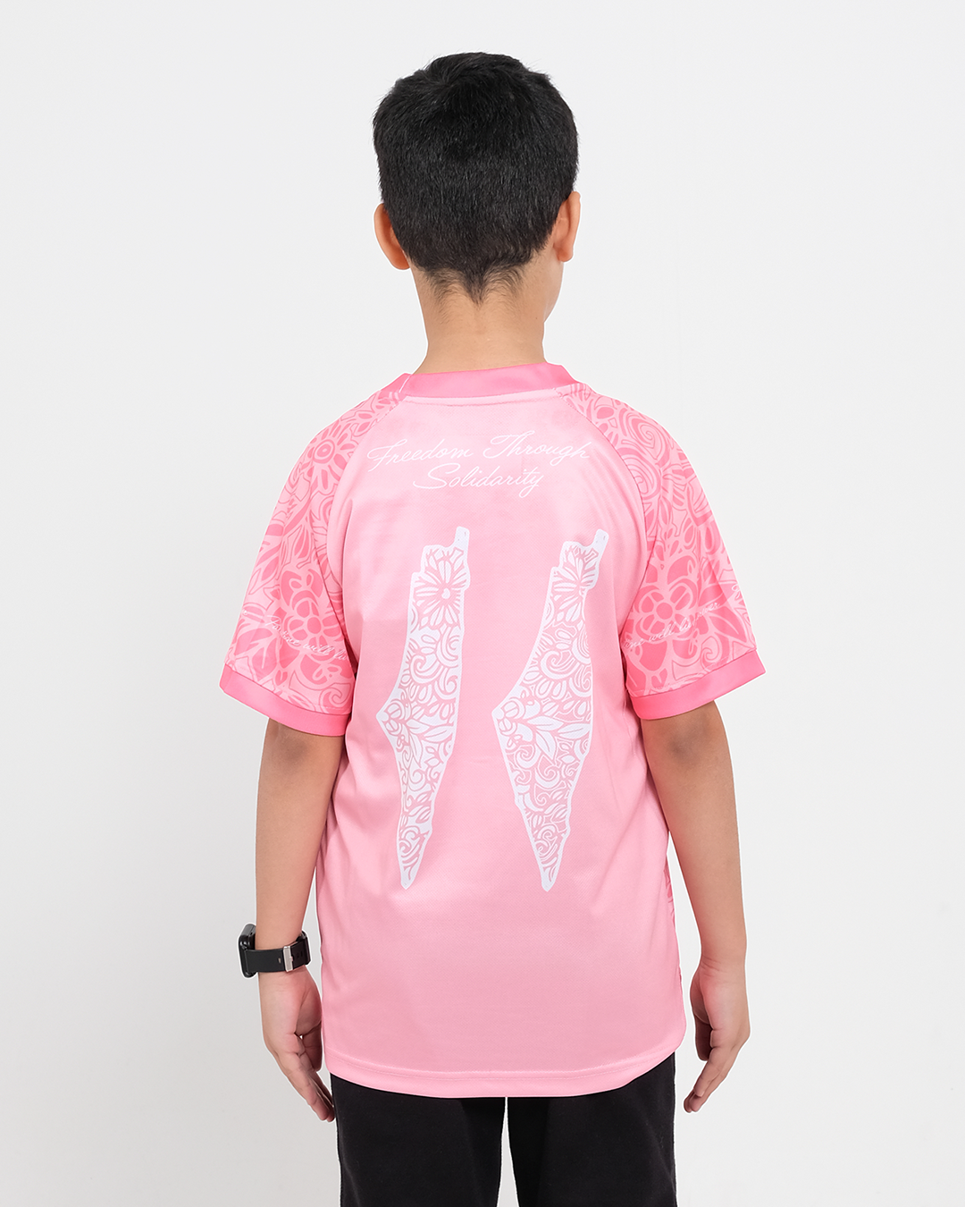 Children's Pink Floral Football Jersey - Unisex