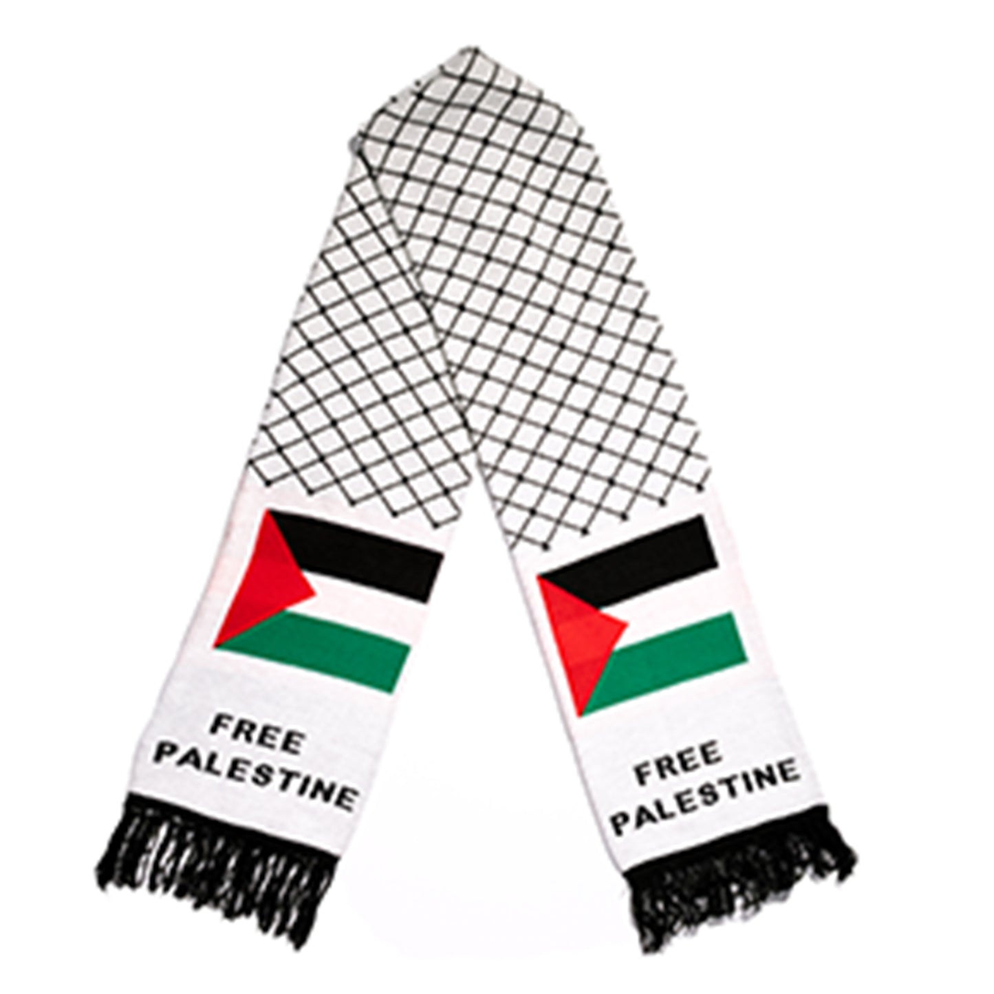 WHITE “FREE PALESTINE” FOOTBALL SCARF