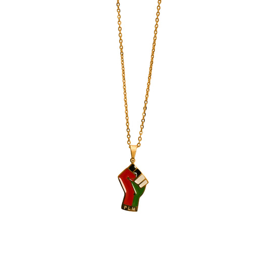 Palestine Flag Fist Symbol Necklace