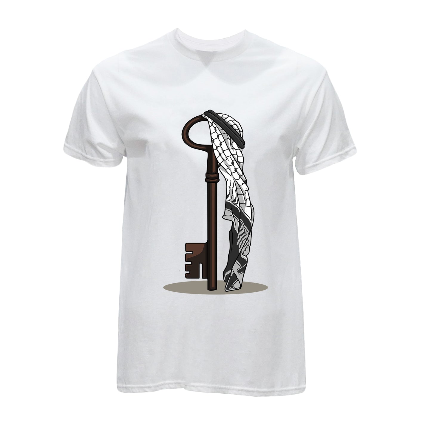 “KEFFIYEH AND KEY” T-SHIRT