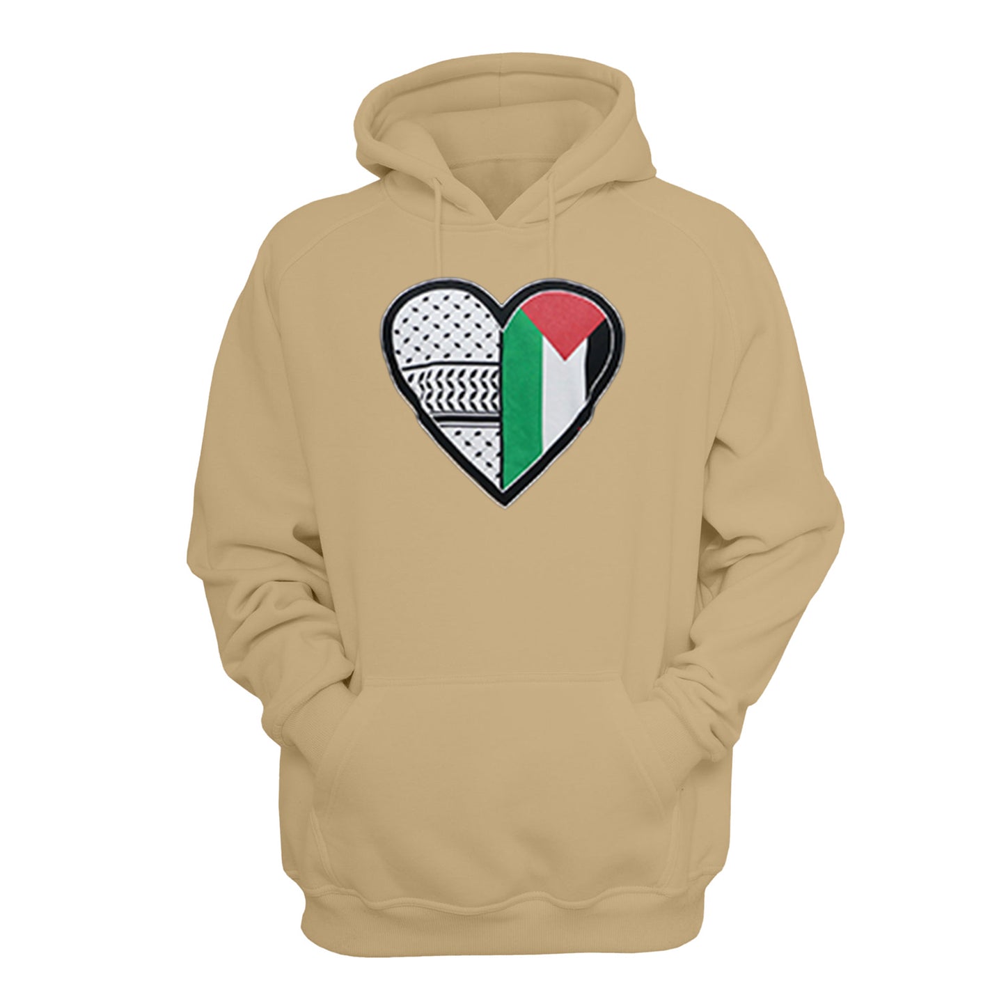 ”LOVE HEART PALESTINE, PULLOVER HOODIE”