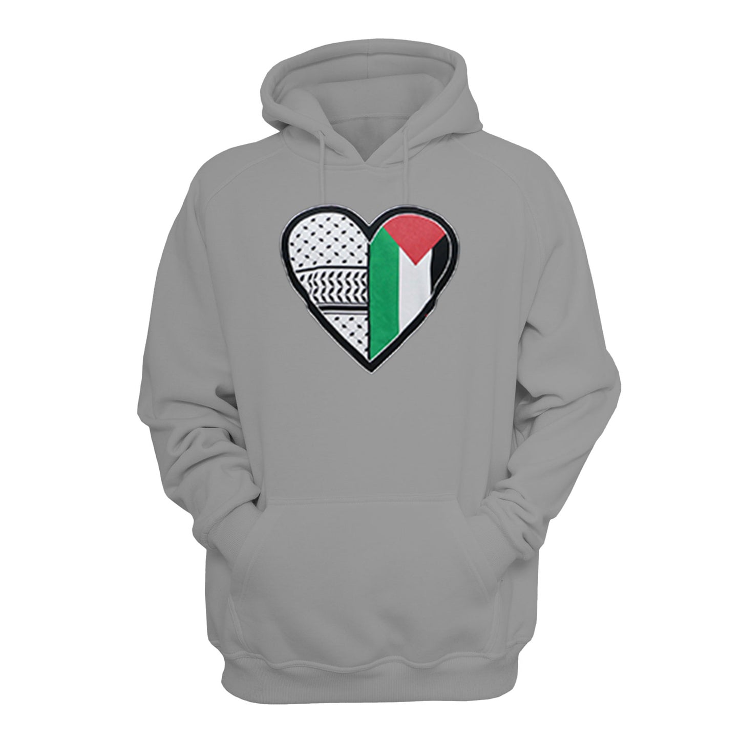 ”LOVE HEART PALESTINE, PULLOVER HOODIE”