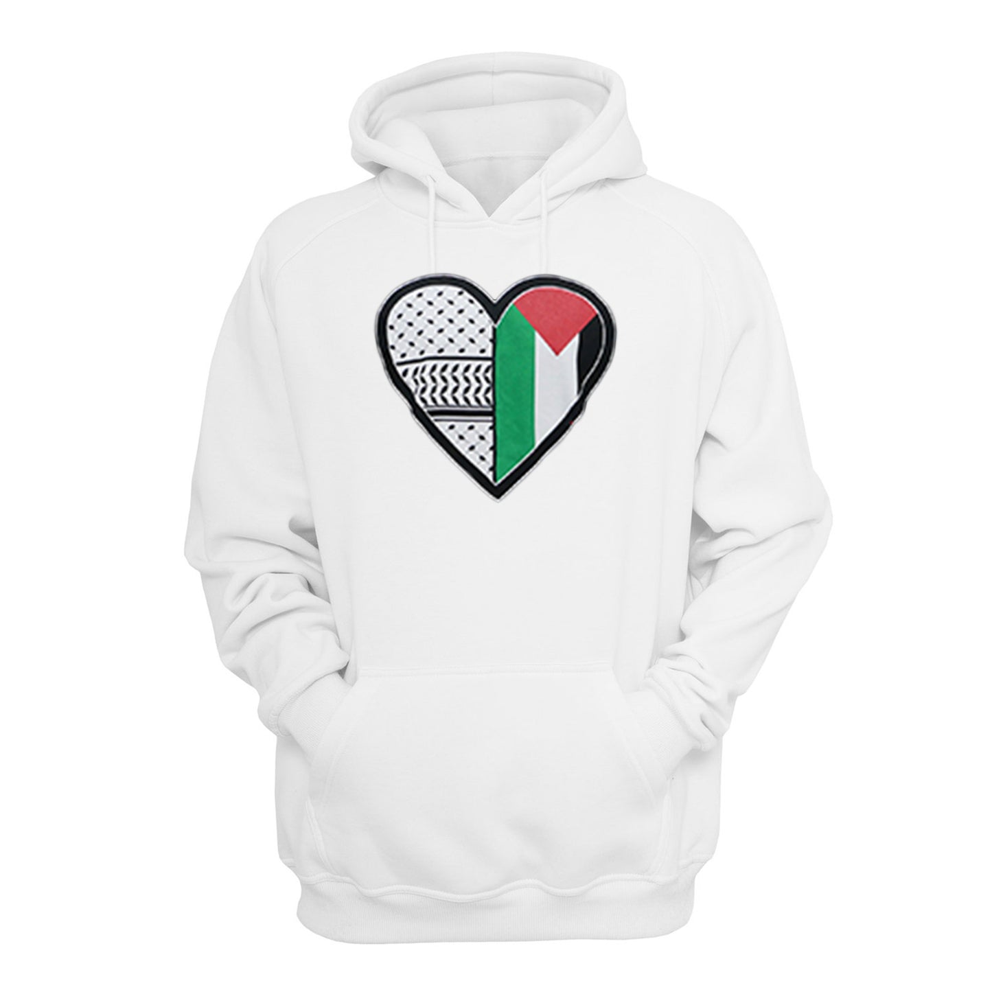 ”LOVE HEART PALESTINE, PULLOVER HOODIE”