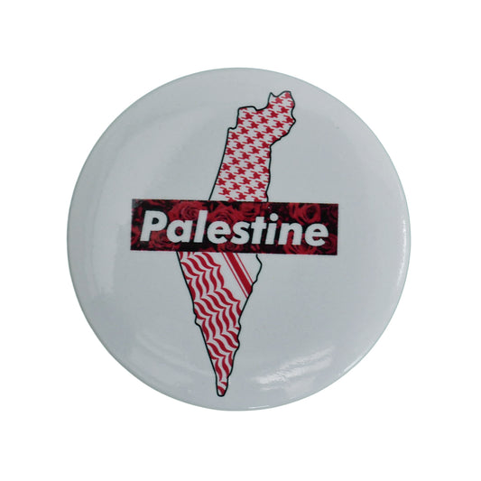 “PALESTINE MAP OUTLINE” WHITE BADGE