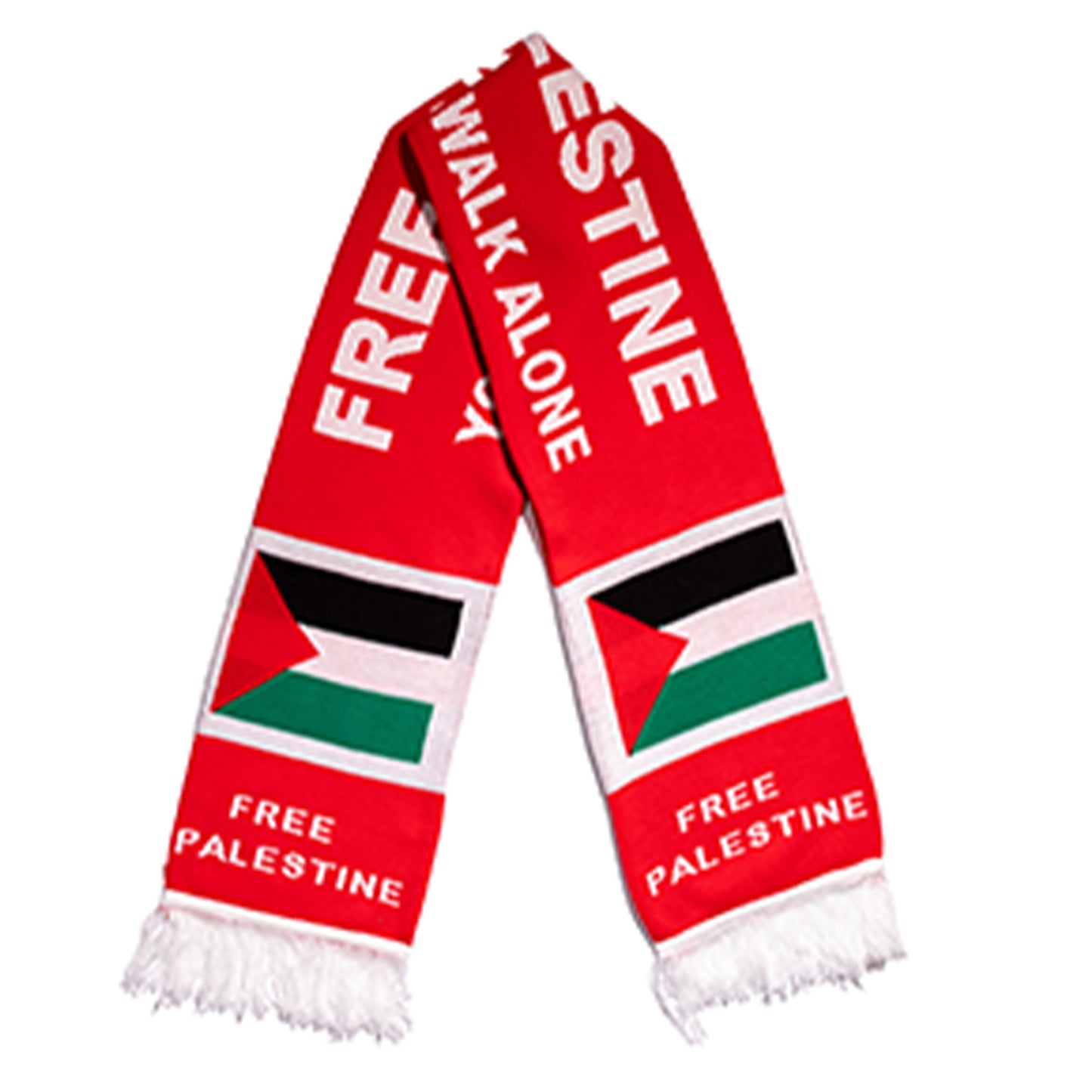 RED “FREE PALESTINE” FOOTBALL SCARF