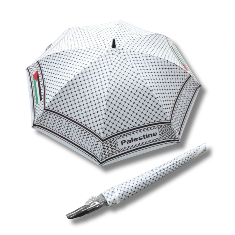 Large Sturdy Umbrella with Keffiyeh Print