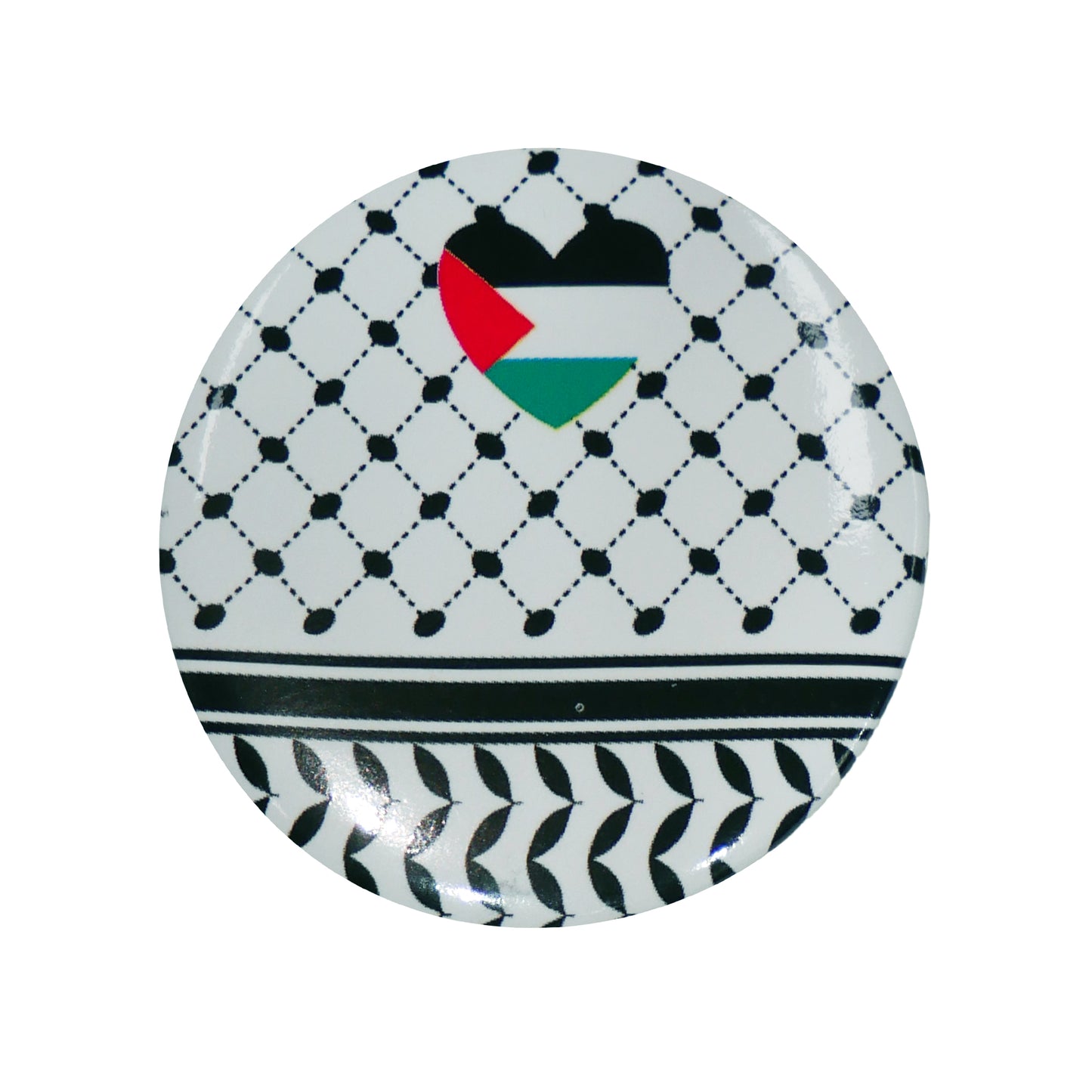 “KEFFIYEH LOVE HEART” BADGE