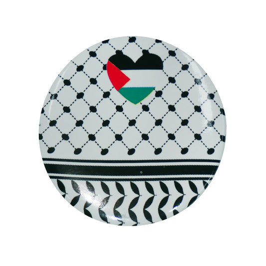 “KEFFIYEH LOVE HEART” BADGE