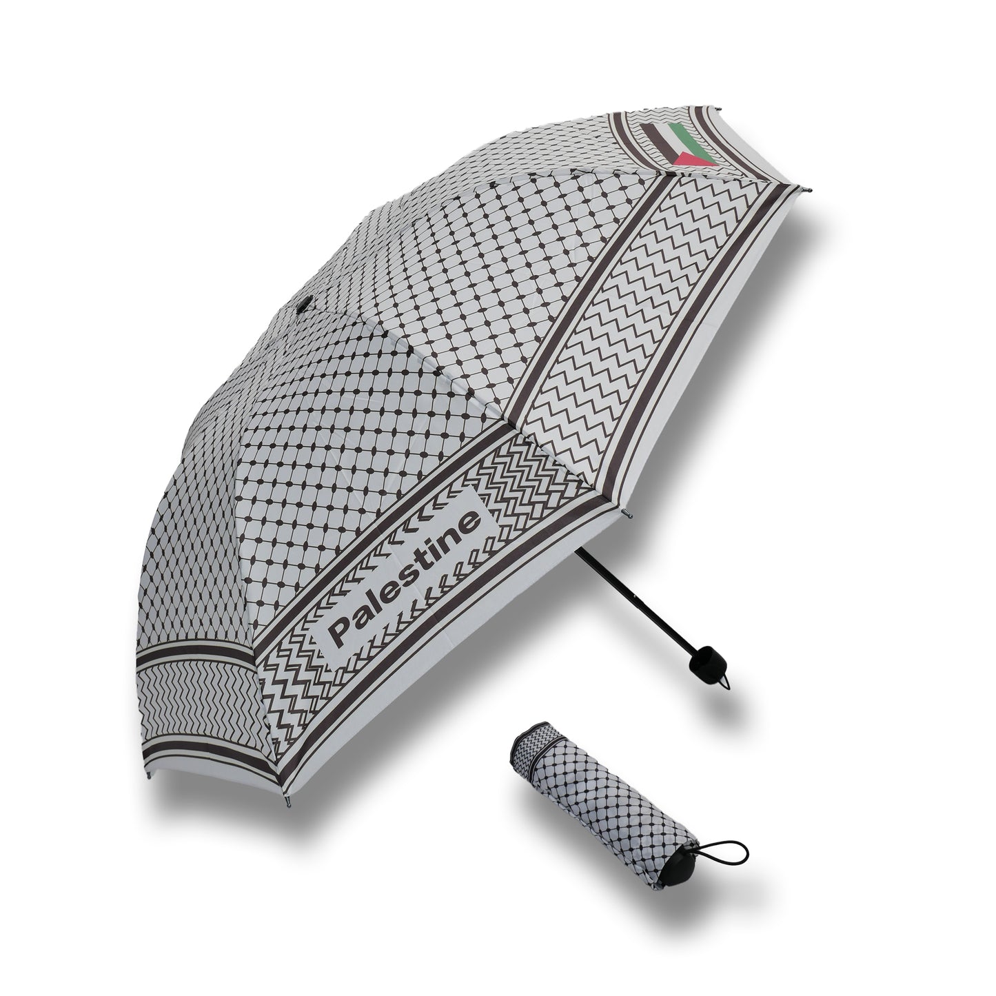 Compact Automatic Foldable Umbrella Keffiyeh Print